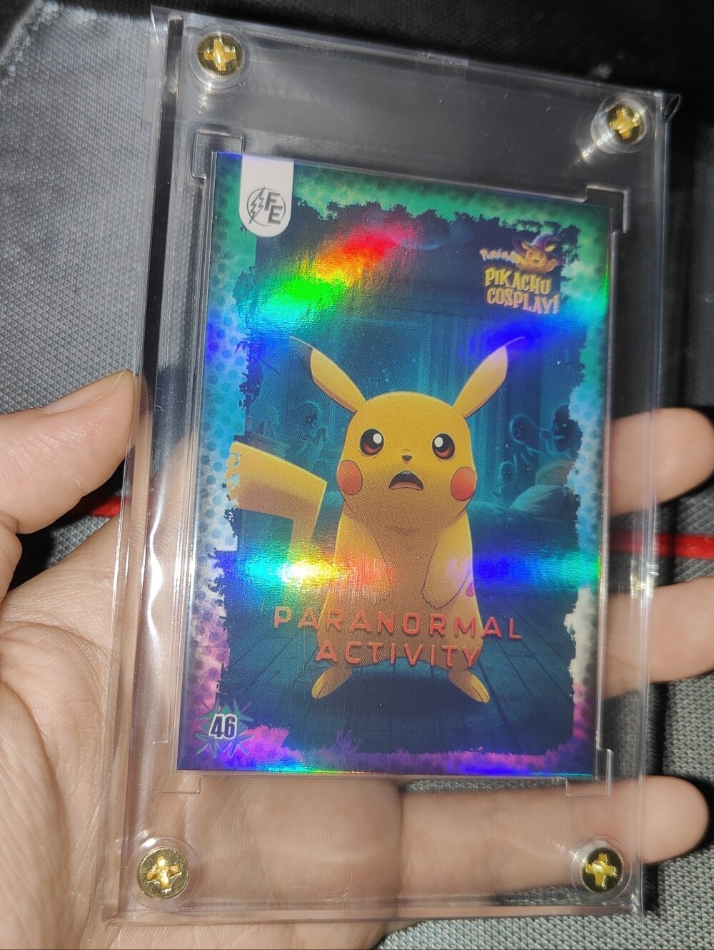 Paranormal Activity holo encased Pikachu Cosplay Horror card Doujin Pokemon Peru